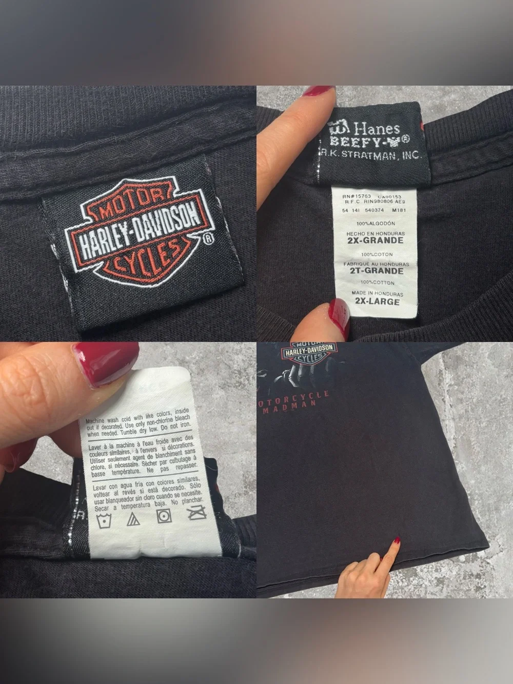 Harley Davidson Motorcycle Madman Joker Clown Black Graphic Tee